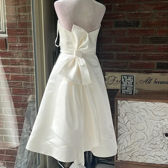 Amsale Duchesse Satin Strapless Dress NWT Size 10